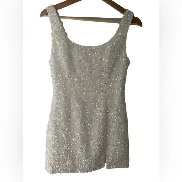 Dresses | Ila Isadora Mini White Sequin Dress Clio Peppiatt Size 4 |  Poshmark